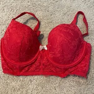 Body by Victoria lined Demi in red ace size 34DD